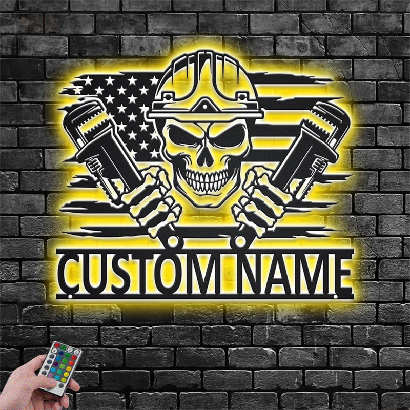Skull LED Metal Sign - Wix Decor