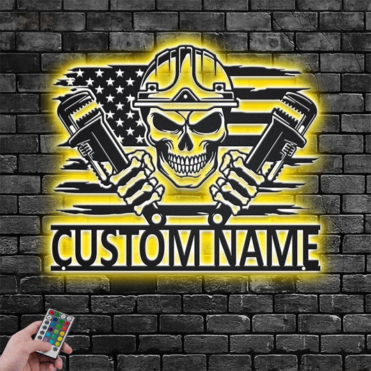 Skull LED Metal Sign - Wix Decor