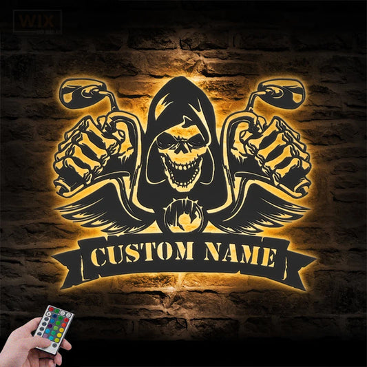 Skull LED Metal Sign - Wix Decor