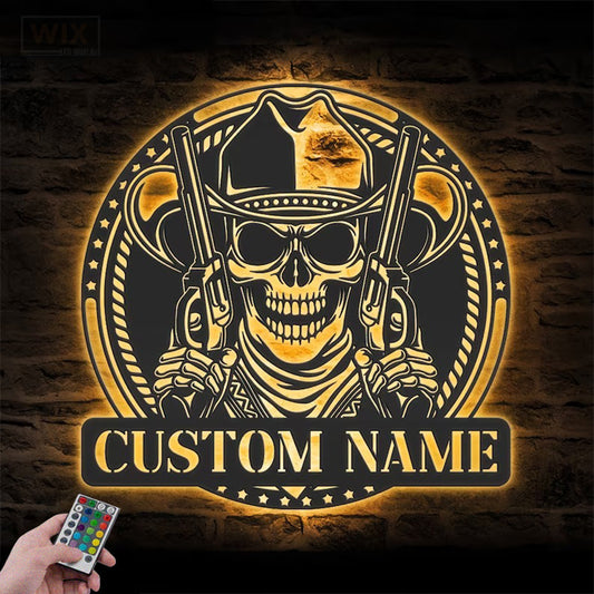 Skull LED Metal Sign - Wix Decor