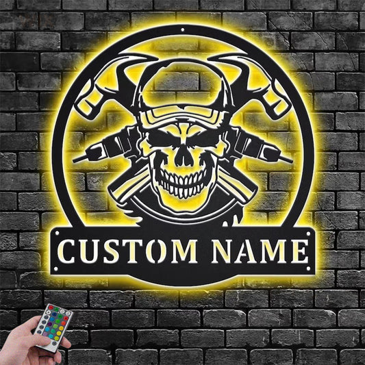 Skull LED Metal Sign - Wix Decor