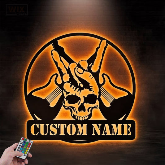 Skull LED Metal Sign