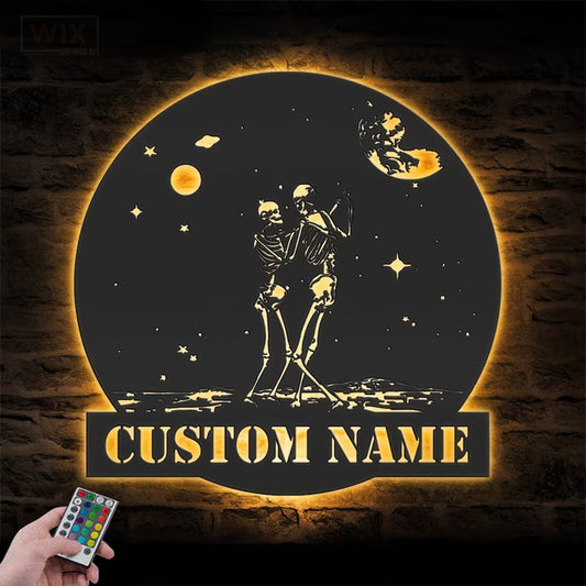 Skull LED Metal Sign