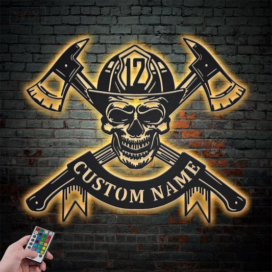 Skull LED Metal Sign