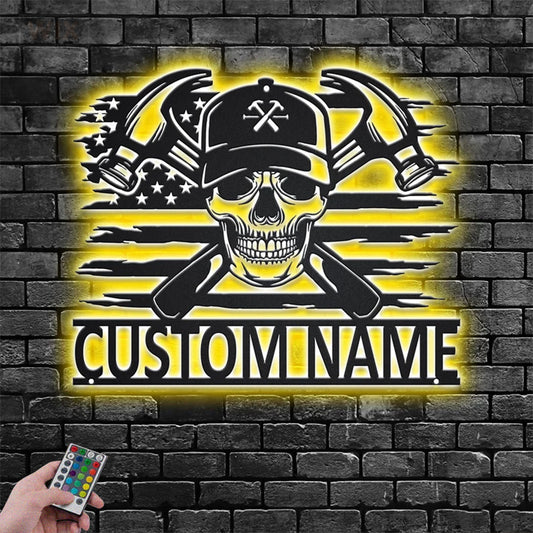 Skull LED Metal Sign - Wix Decor