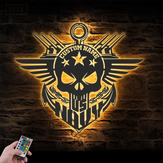 Skull LED Metal Sign - Wix Decor