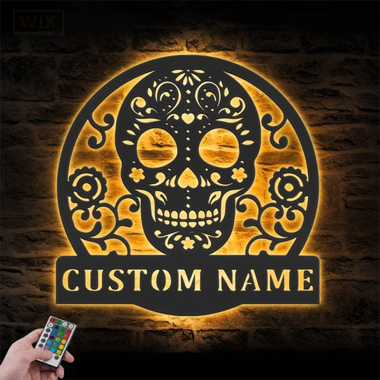 Skull LED Metal Sign - Wix Decor