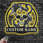 Skull LED Metal Sign 