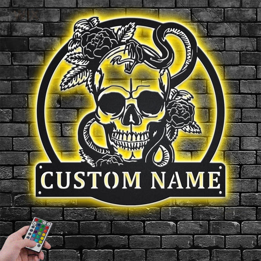 Skull LED Metal Sign
