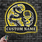 Skull LED Metal Sign 