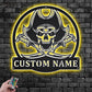 Skull LED Metal Sign 