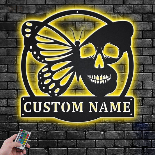 Skull LED Metal Sign