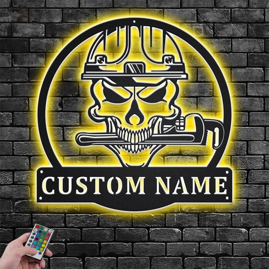 Skull LED Metal Sign