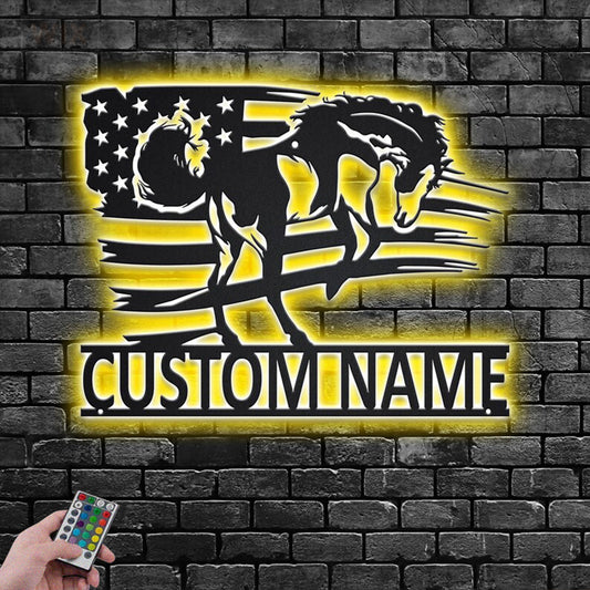 Horse LED Metal Sign
