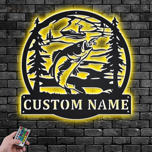 Fishing LED Metal Sign - Wix Decor
