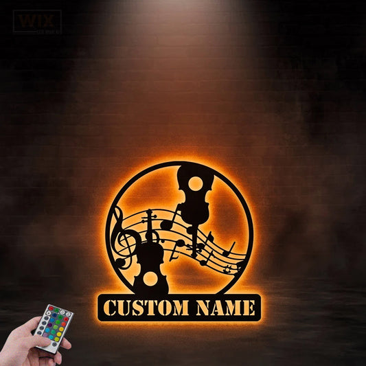 Guitar LED Metal Sign