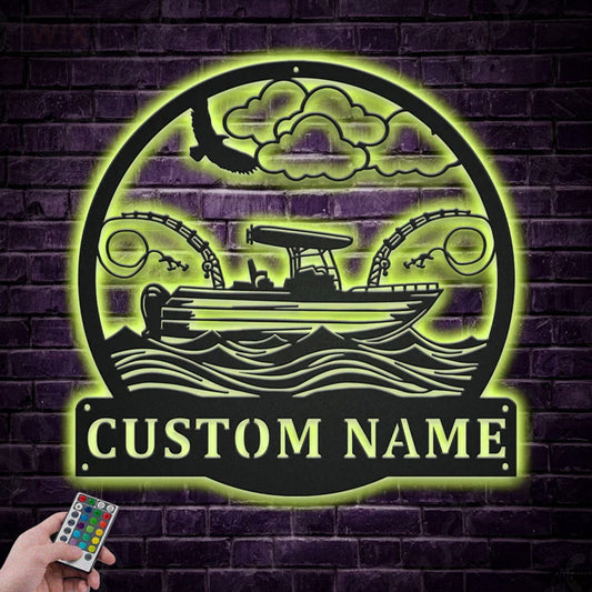 Fishing LED Metal Sign - Wix Decor