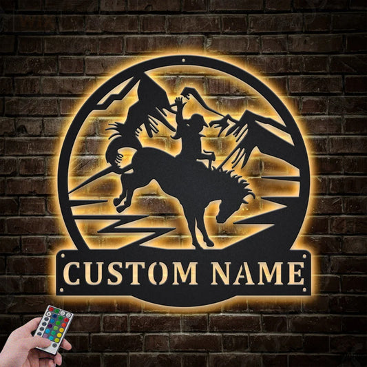 Horse LED Metal Sign