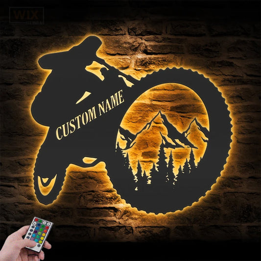 Mountain Bike LED Metal Sign - Wix Decor