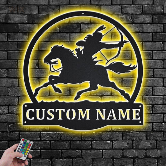 Horse LED Metal Sign