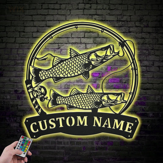 Fishing LED Metal Sign - Wix Decor