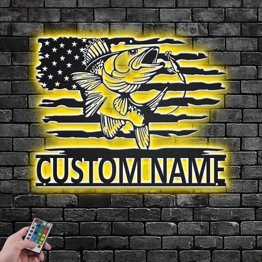 Fishing LED Metal Sign - Wix Decor