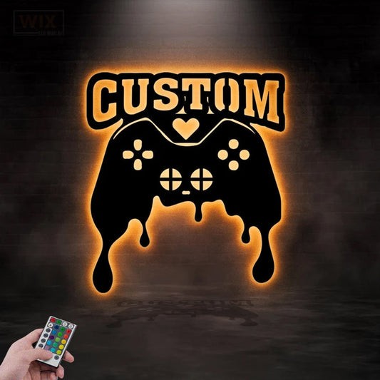 Gamer Zone LED Metal Sign - Wix Decor