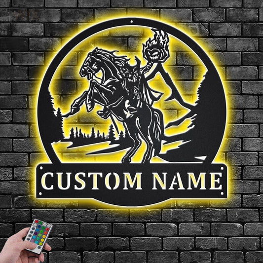 Horse LED Metal Sign