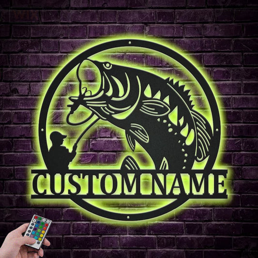 Fishing LED Metal Sign 
