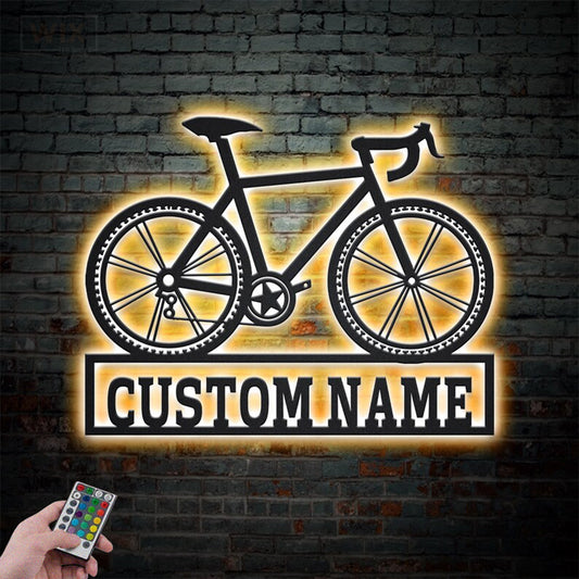 Mountain Bike LED Metal Sign - Wix Decor