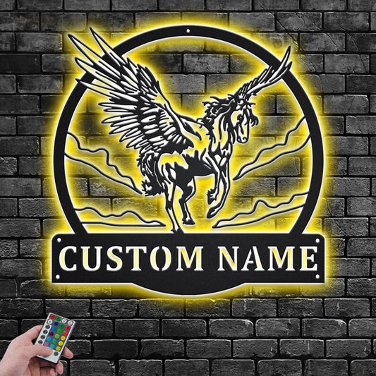 Horse LED Metal Sign