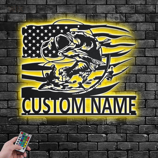 Fishing LED Metal Sign - Wix Decor