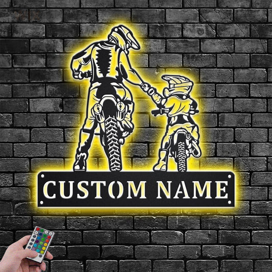 Mountain Bike LED Metal Sign