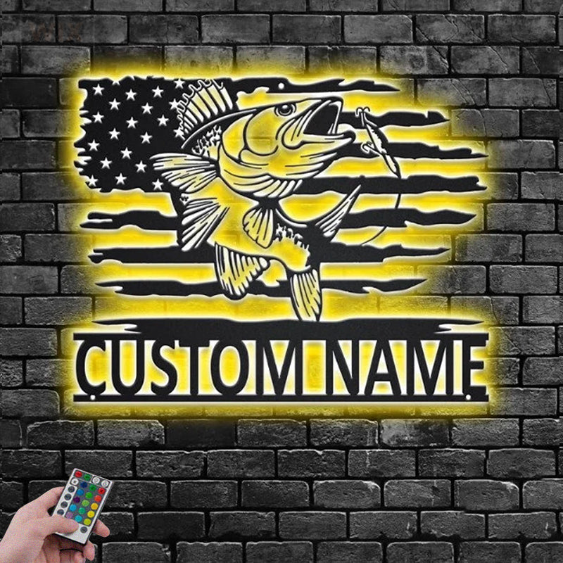 Fishing LED Metal Sign - Wix Decor