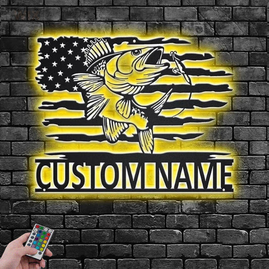 Fishing LED Metal Sign - Wix Decor