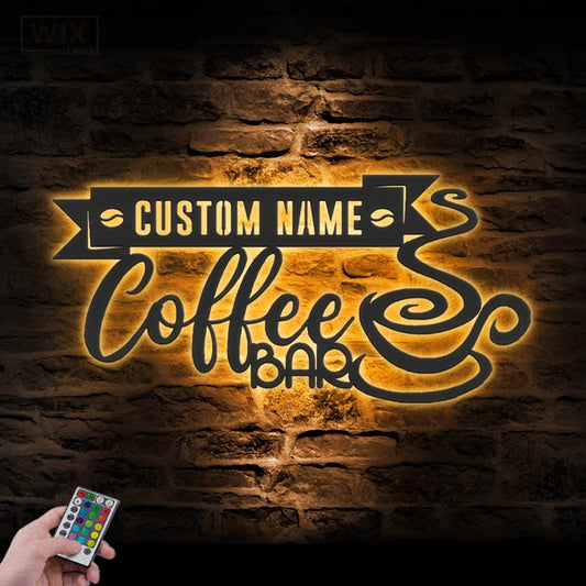 Coffee Shop Led Metal Sign - Wix Decor
