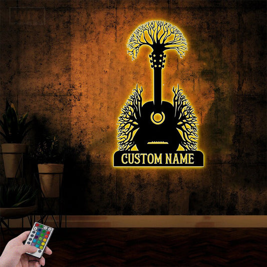Guitar LED Metal Sign