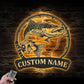 Fishing LED Metal Sign 