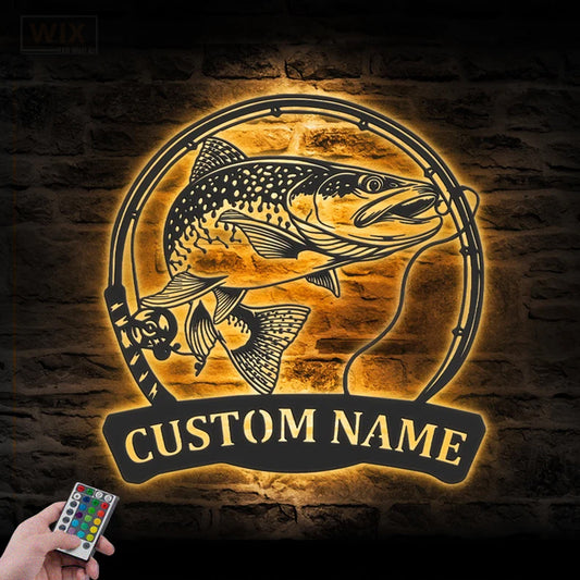 Fishing LED Metal Sign - Wix Decor