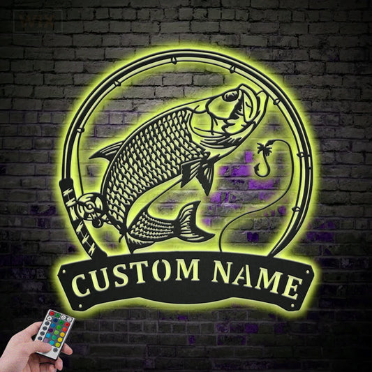Fishing LED Metal Sign 