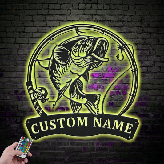 Fishing LED Metal Sign 