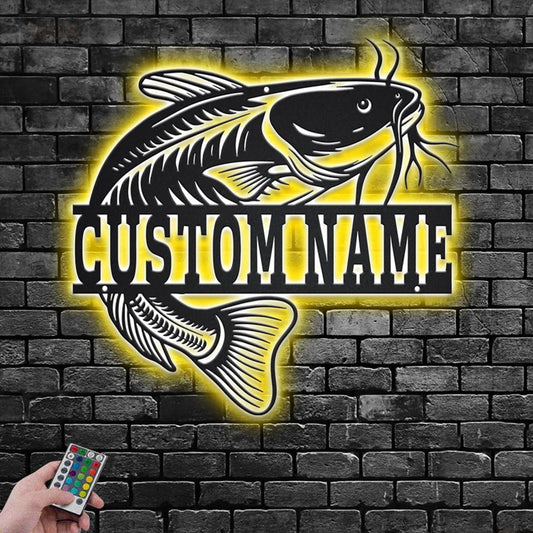 Fishing LED Metal Sign - Wix Decor