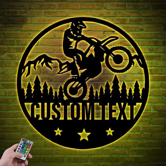 Mountain Bike LED Metal Sign - Wix Decor
