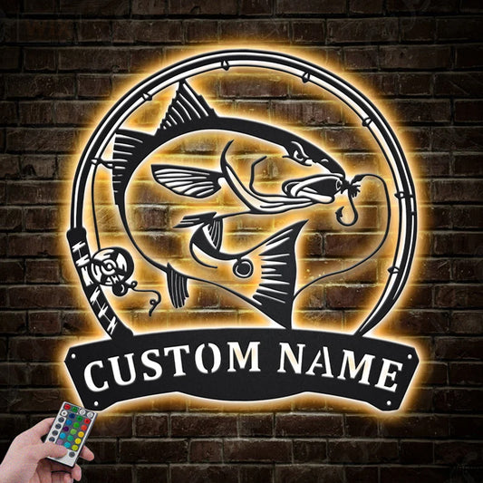 Fishing LED Metal Sign - Wix Decor