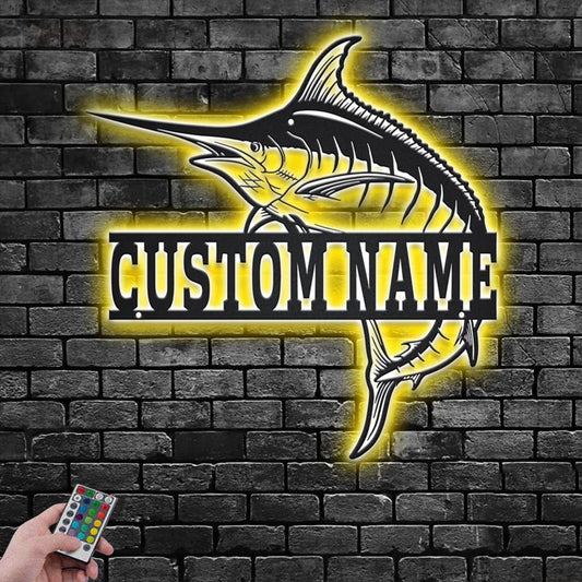Fishing LED Metal Sign - Wix Decor