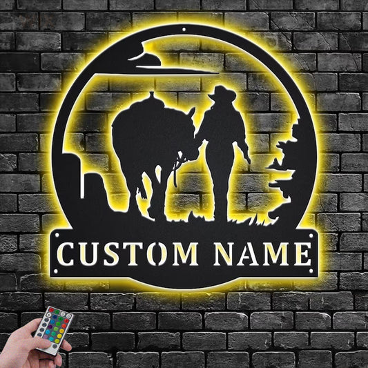 Horse LED Metal Sign
