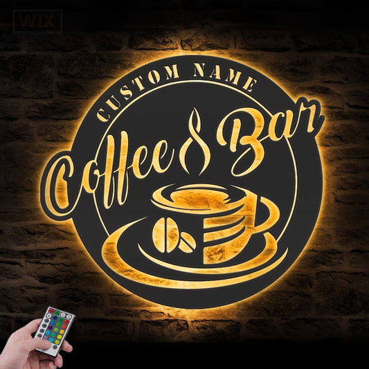 Coffee Shop Led Metal Sign - Wix Decor