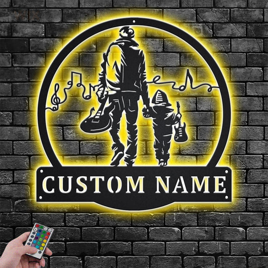Guitar LED Metal Sign - Wix Decor