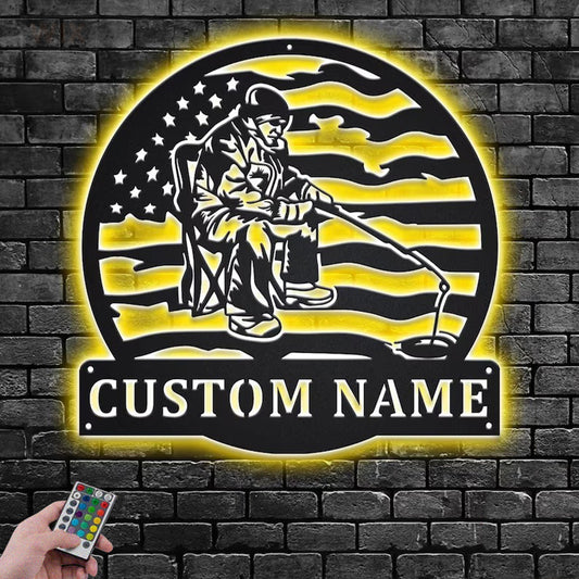 Fishing LED Metal Sign - Wix Decor