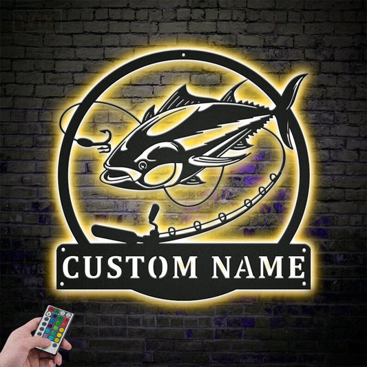 Fishing LED Metal Sign - Wix Decor